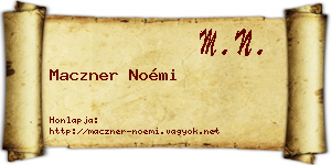 Maczner Noémi névjegykártya